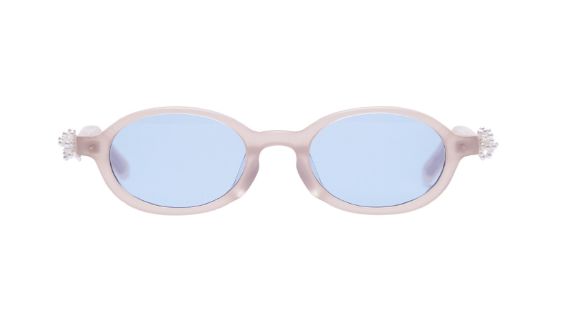 Pre-owned Mardi Mercredi Round Sunglasses M.o-001_pink / + Pearl Accessories In Blue