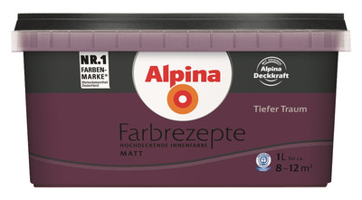 Alpina Wandfarbe Farbrezepte Tiefer Traum matt (früher Purpur Pur) 1 L 