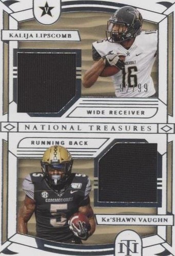 2020 Panini National Treasures Collegiate Kalija Lipscomb Ke'Shawn Vaughn #15