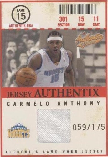 2004-05 Fleer Authentix - Carmelo Anthony #JA-CA