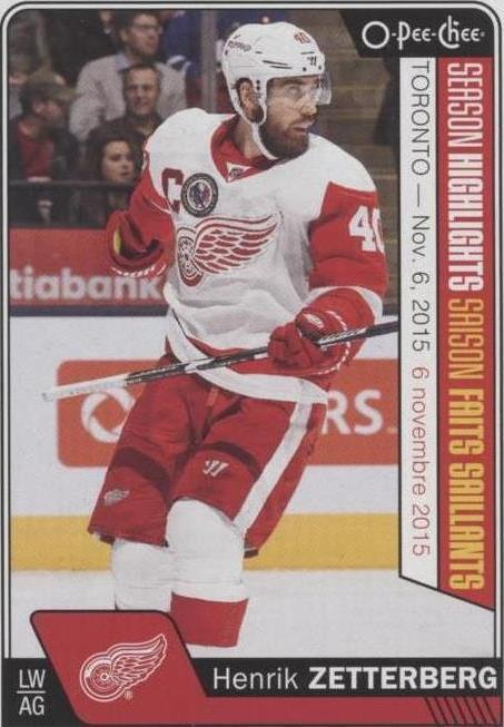 2016-17 O-Pee-Chee - Henrik Zetterberg #606