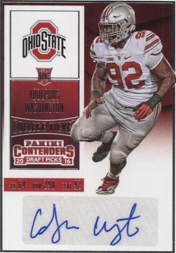 2016 Panini Contenders Draft Picks Adolphus Washington #181
