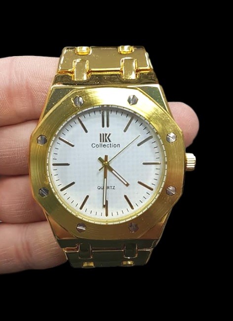 Orologio Da Polso IK Collection Uomo Analogico Quarzo Grande Oro Qua Bianco lac
