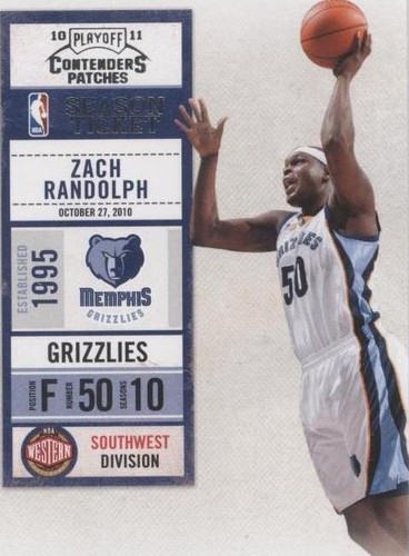 2010-11 Playoff Contenders Patches - Zach Randolph #50