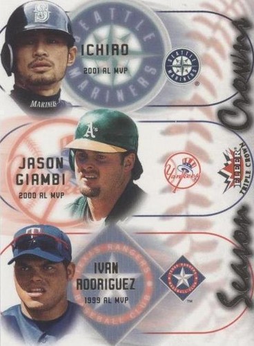 2002 Fleer Triple Crown - Ichiro Suzuki Ivan Rodriguez Jason Giambi #7SC