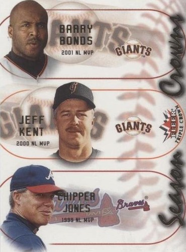 2002 Fleer Triple Crown - Barry Bonds Chipper Jones Jeff Kent #6SC