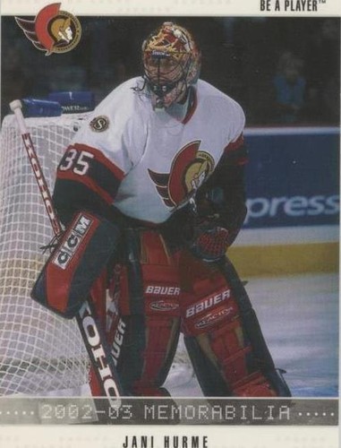 2002-03 In the Game Be A Player Memorabilia - Jani Hurme #52