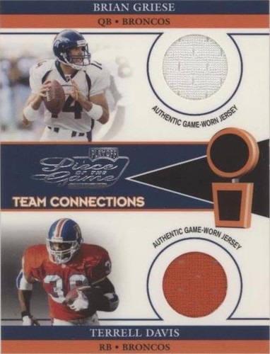 2002 Playoff Piece of the Game Brian Griese Terrell Davis #POG-60