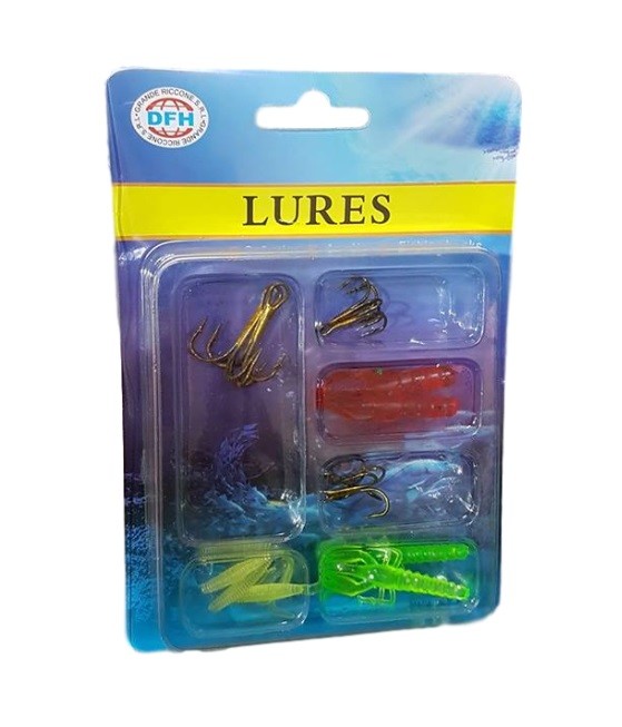 Set Kit Esche Artificiali Assortite Con Ami Per Pesca Pescare dfh