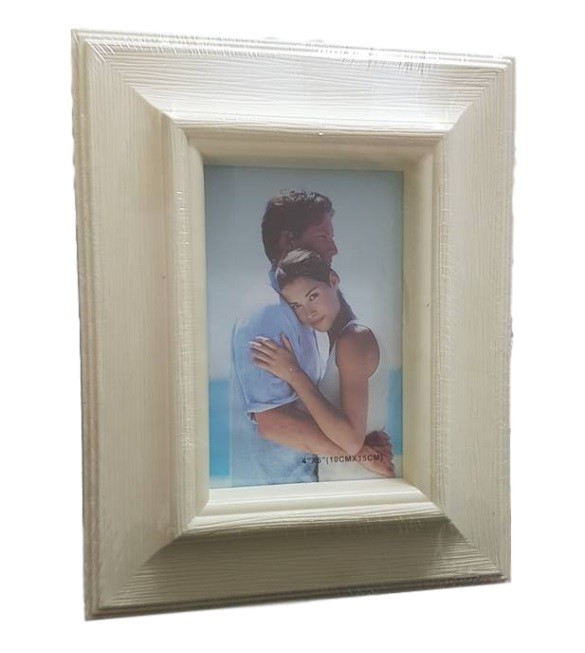 Cornice PortaFoto Porta Foto Fotografia 10x15cm Panna Effetto Legno dfh