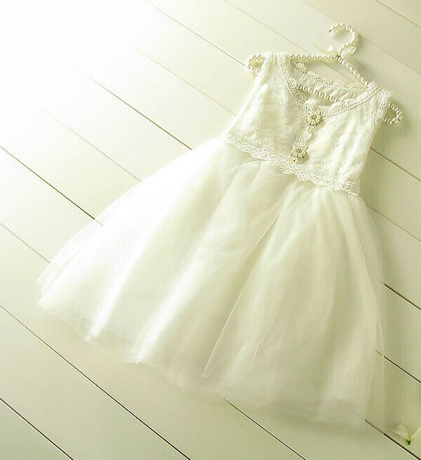 Flower girl lace tulle dress Birthday party Easter Wedding Party Birthday Dress