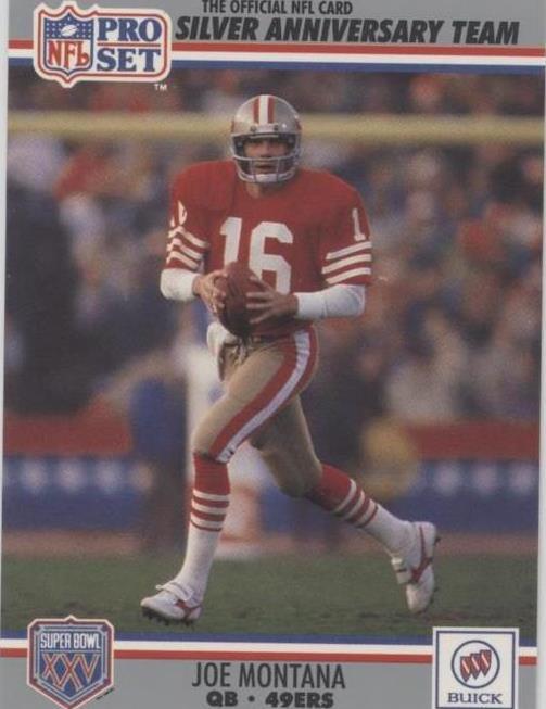 Juego de carpetas Pro Set Super Bowl XXV 1990 Joe Montana #2