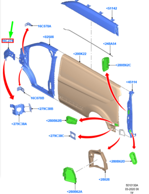 FORD TRANSIT CUSTOM MK1 Front Left Side Panel Reinforcement  