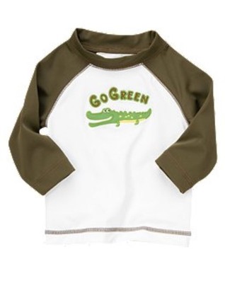 NWT Gymboree Go Green Крокодиловый рашгард для плавания, рубашка для малышей 0–3, 3–6, 12–18 месяцев