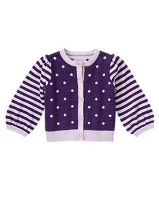 

NWT Gymboree Мягкий кардиган в фиолетовую полоску в горошек, свитер, верхняя одежда для девочек 2 лет 2, Purples
