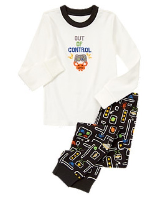 

NWT Gymboree Alien Gamer Out of Control Видеоигра Gymmies Комплект для сна для мальчиков 7, Многоцветный