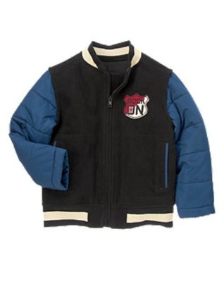 

Университетская куртка NWT Gymboree London Rocker UK Union Jack Rocker с нашивкой Melton 5 6, Multi-color with black and blue