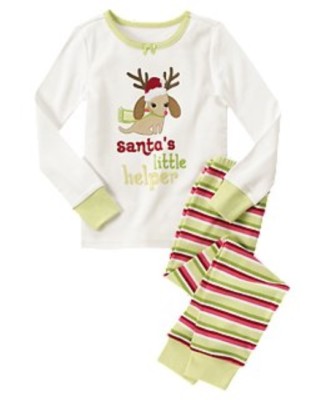 

NWT Gymboree Комплект для сна -quot;Маленький помощник Санта-Клауса-quot; с оленями и оленей, пижама 5 6, Многоцветный