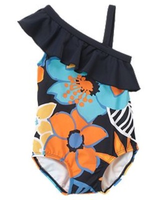 

Цельный купальник NWT Gymboree Island с тропическим цветочным принтом для девочек 12–18 месяцев, Многоцветный