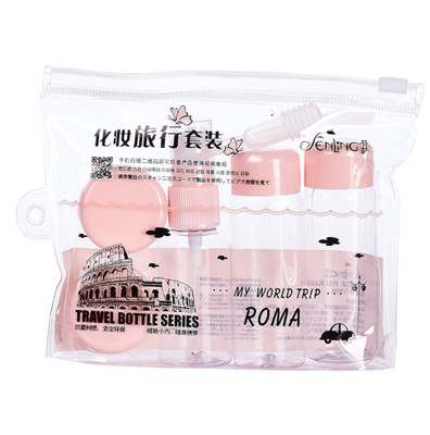 7Pcs/set Mini Travel Mini Plastic Transparent Empty Make Up Container Bottle Kit