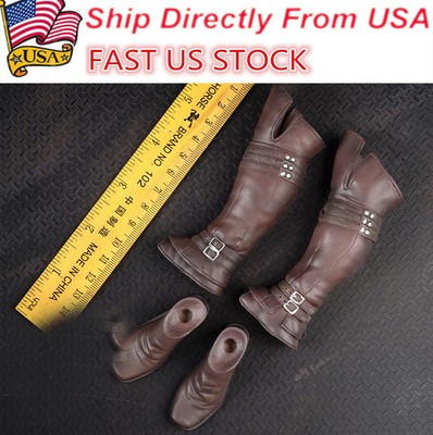 16 Scale Leather Man Boots Shoes Fit 12quot Male Action Figure Body New USA STOCK