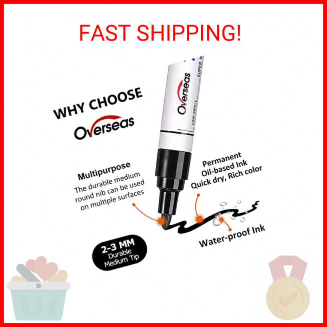 Permanent Paint Pens White Markers - 2 Pack Single color Oil Based Paint Markers