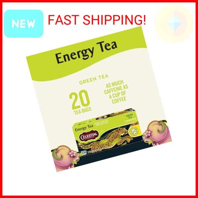 Celestial Seasonings Energy Green Tea, Caffeinated, 12 Tea Bags Box, (Pack of 6)