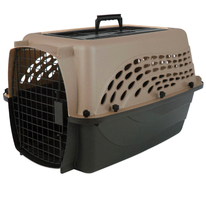 Crate Two Door Top Load Plastic Dog Cat Kennel Pet Travel Carrier