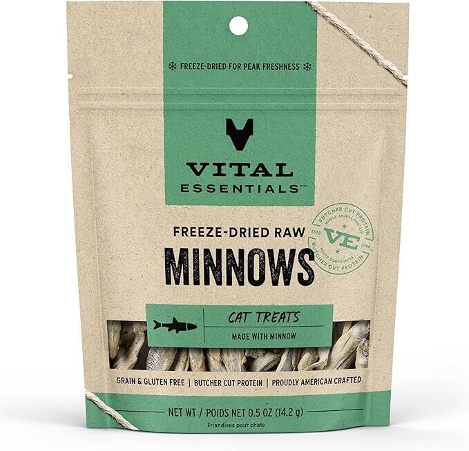 Vital Essentials Freeze Dried Raw Minnows Treats - Cat Treats - 1 oz