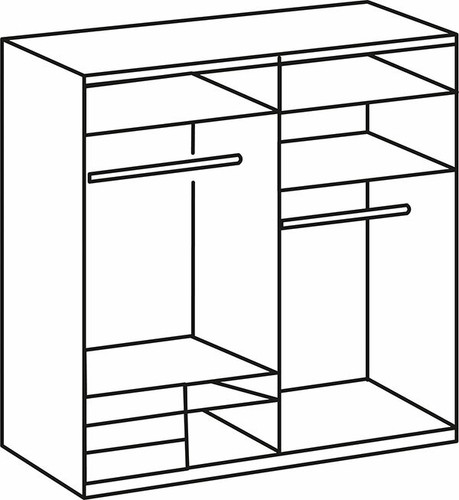 Wimex Schwebetürenschrank Level 200cm weiß plankeneiche graphit Spiegel 71194950