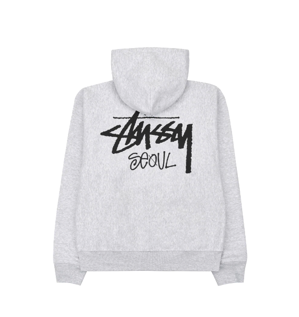 Stussy Stock Seoul Zip Hood Ash Heather 2024 Korea 100 Stussy Stock Seoul Zip Hood Ash Heather 2024 Korea 100