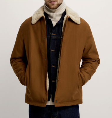 Zara shearling sales coat mens