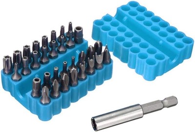 Security Tamper Proof 33pc TORX Drill bit set Hex Star Screwdriver torq TOOL KIT