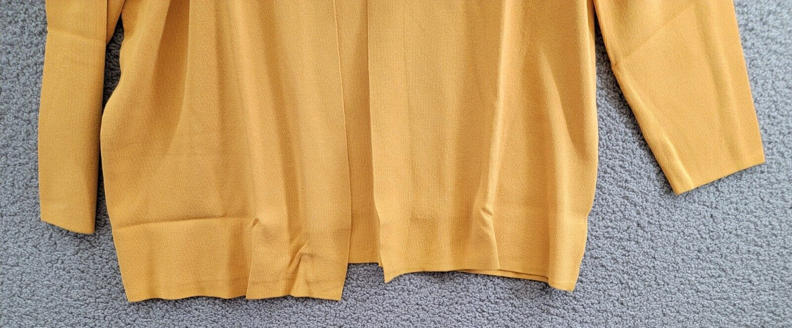 Kasper Open-Front Long-Sleeve Sweater Women's Large Gold Signature Solid - Picture 4 of 17