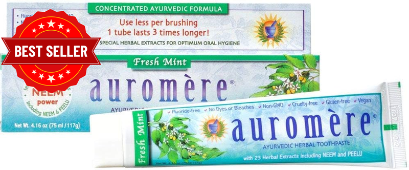 Ayurvedic Herbal Toothpaste Fresh Mint by  - Fluoride-Free, Natural, with Neem a
