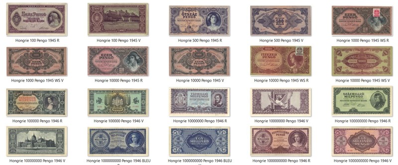 Hungary  Hongrie Pengo Lot Of Banknotes 1946  See Deatils