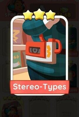Monopoly Go Stereo-Type Three Star Sticker  Set 14 - Spin City