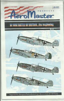 Aeromaster Decals 48-583 Messerschmitt Bf109E-3/E-4 decals in 1:48 Scale