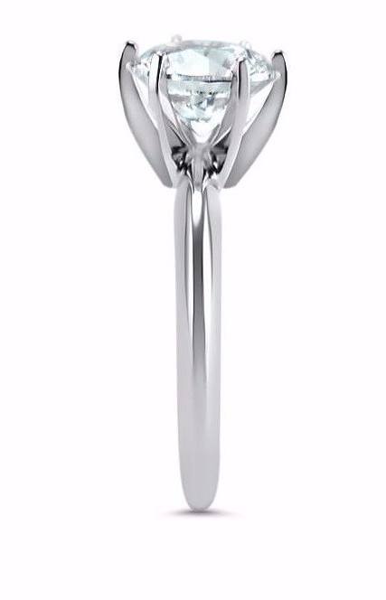 Pre-owned Swarovski Cz Cubic Zirconia Solitaire Ring 6 Prong 2 Carat Engagement 14k White Gold