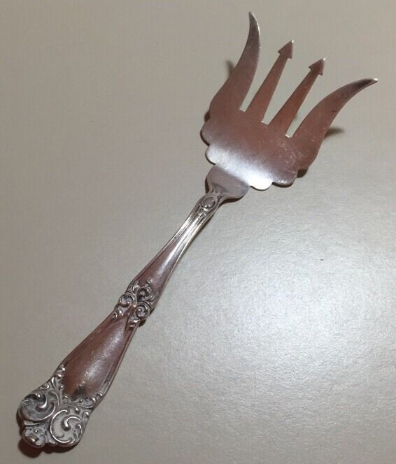 Antique Baker Manchester 1918 Sterling Silver Small Chipped Beef Fork 5.25"