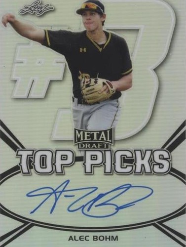 2018 Leaf Metal Draft ALEC BOHM Top Picks Purple Prismatic Auto RC