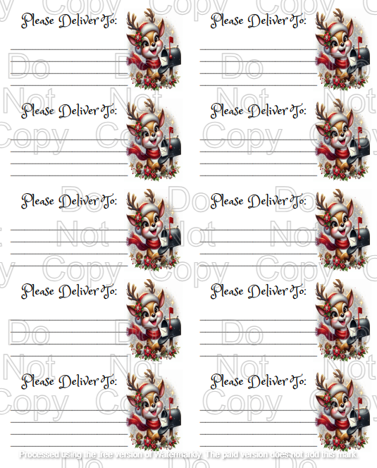 3 Sheets Christmas / Winter  themed Please Deliver To ( PDT ) Shipping labels