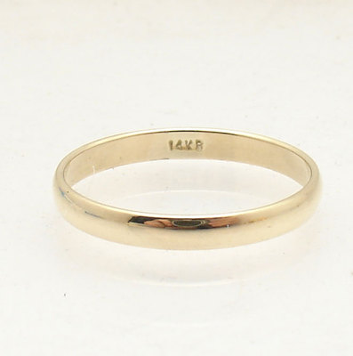 Pre-owned Bestgoldshop 3mm Solid Domed All Shiny Plain Wedding Band Ring Real 14k Yellow Gold
