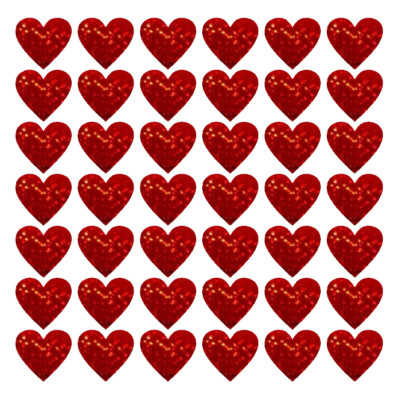 Red Holographic Sparkle Heart Sticker Sheet! - Choose a Size - Cute & Sparkly!