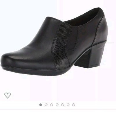 Classic Clark Collection's Booties Emilsile Chelsea Black Leather Heeled $69.99