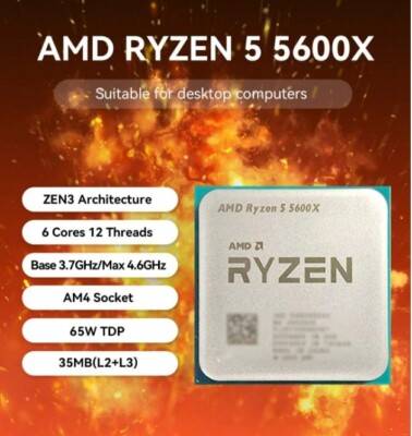 AMD Ryzen 5 5600X 3.7GHz 6-Core 12T PROCESSOR Socket AM4 - NEW OPEN BOX