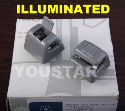 Sun Visor Clip GREY 2xS for Mercedes Benz W123 W124 W126 W201 190E 500E 560SEC