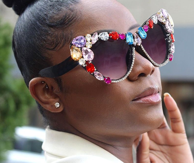 Cat Eye Diamond Sunglasses Women New 2023 Oversized Steampunk Crystal Rhinestone
