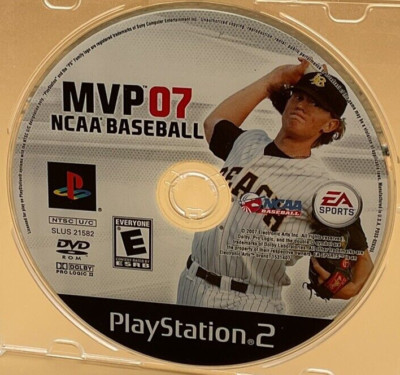SONY Playstation 2 PS2 MVP 07 NCAA Baseball 2007 TESTED Disc Only Fast Free Ship