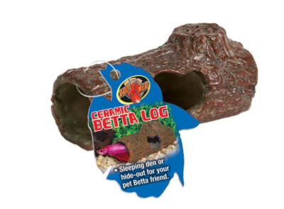 Zoo Med Aquatic CERAMIC Betta fish LOG bottom ornament